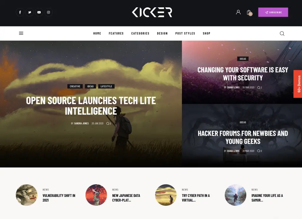 Kicker - Çok Amaçlı Blog Dergisi WordPress Teması + Gutenberg