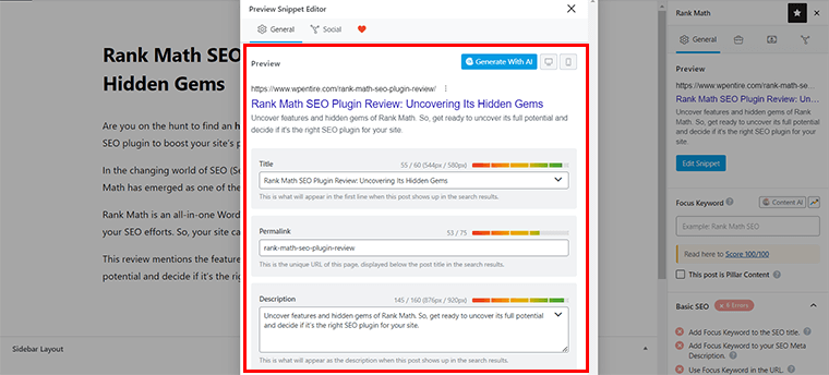 Informații despre Snippet Editor Box