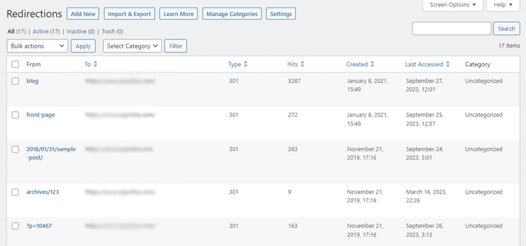 Revisão matemática de classificação de recursos do Redirection Manager