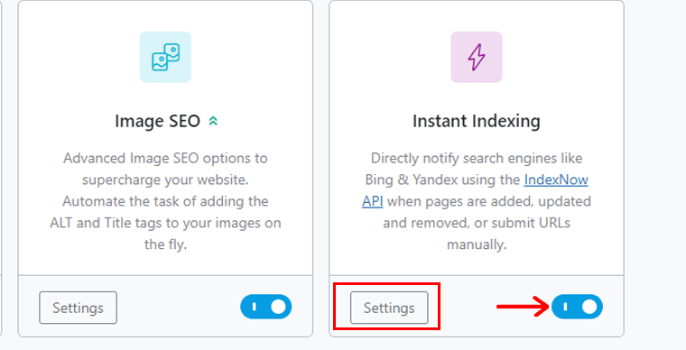 Habilitar Módulo de Indexação Instantânea