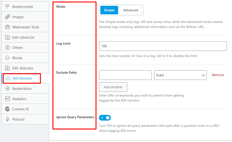 404 Monitor Module Setarea Rank Math Review