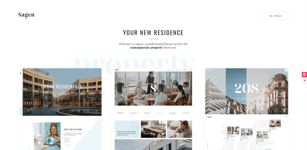 Temas de design de interiores Sagen WordPress