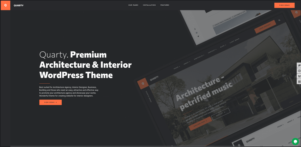 Temas de diseño de interiores de WordPress Quarty