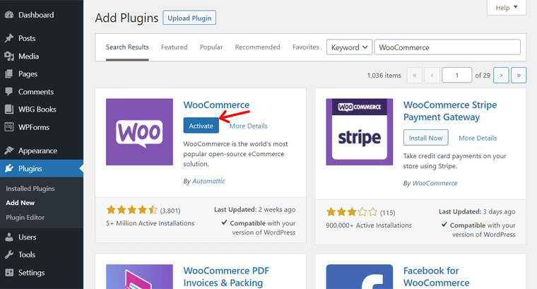 Kitap Kitaplığı için WooCommerce'i Etkinleştirme