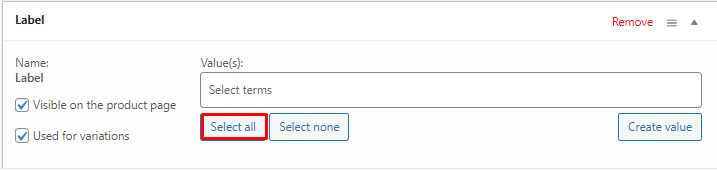 Configuration de l'attribut d'étiquette