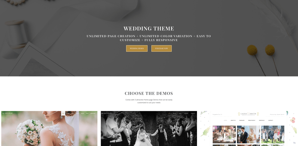 Tema wp per la fotografia di matrimonio di Vivagh