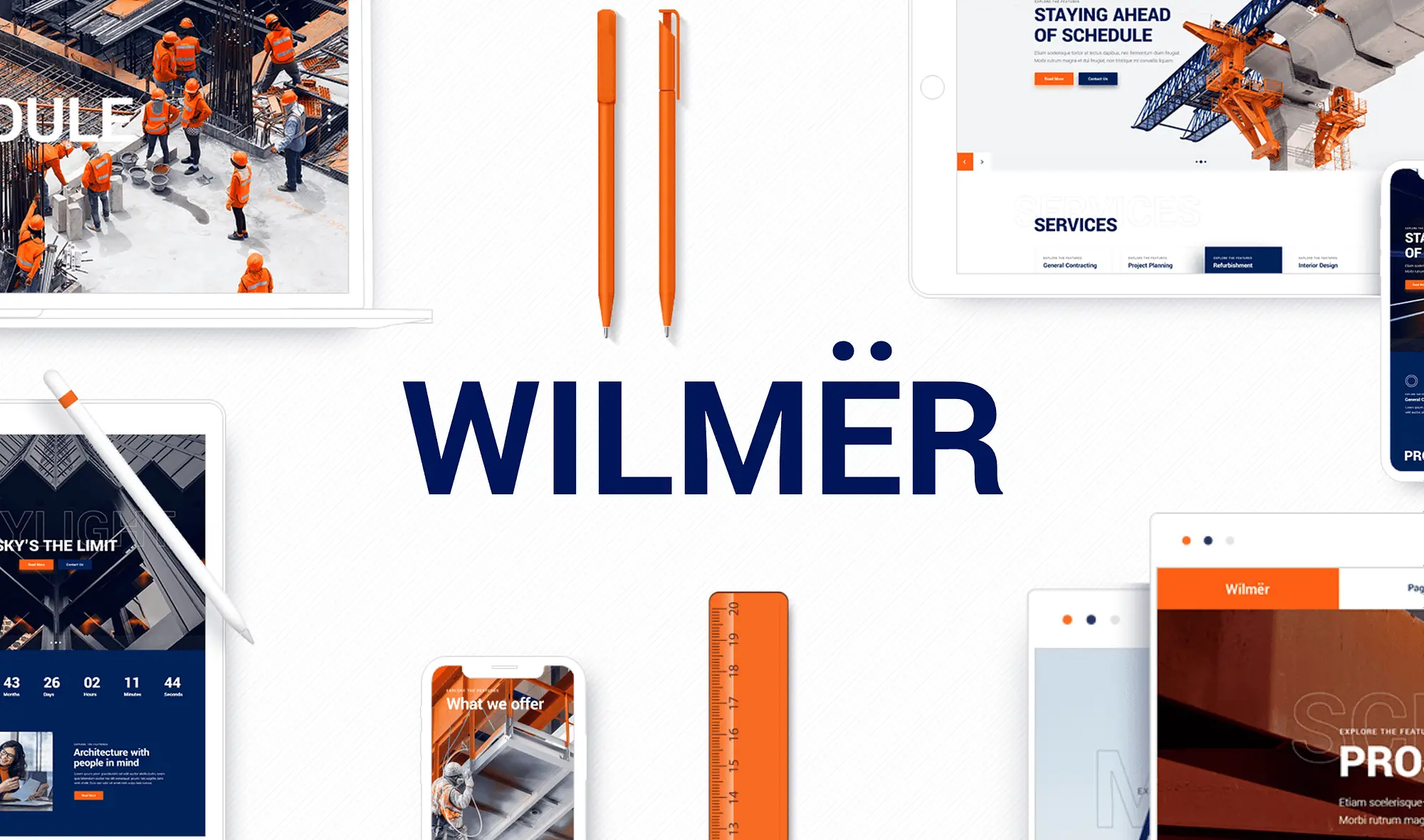 Wilmer是一個建築主題，可用作物業管理網站範本。