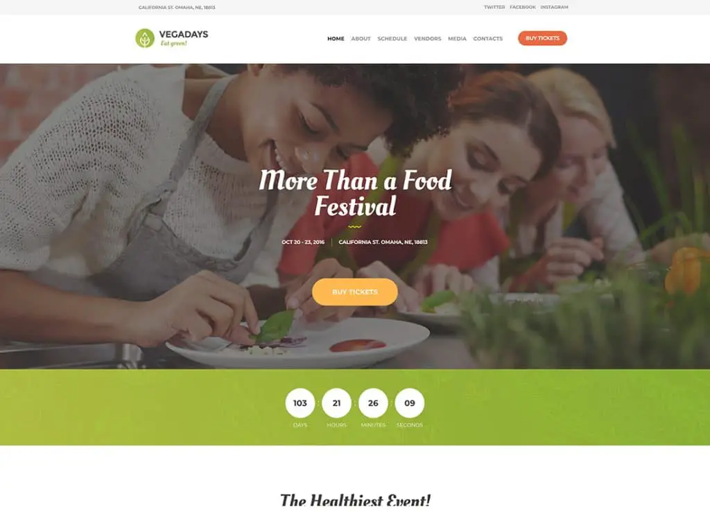 VegaDays - 素食美食節與生態活動 WordPress 主題