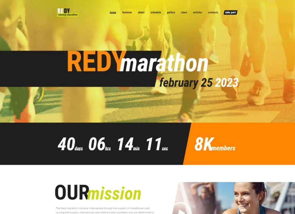 Redy - 馬拉松與跑步運動 WordPress 主題