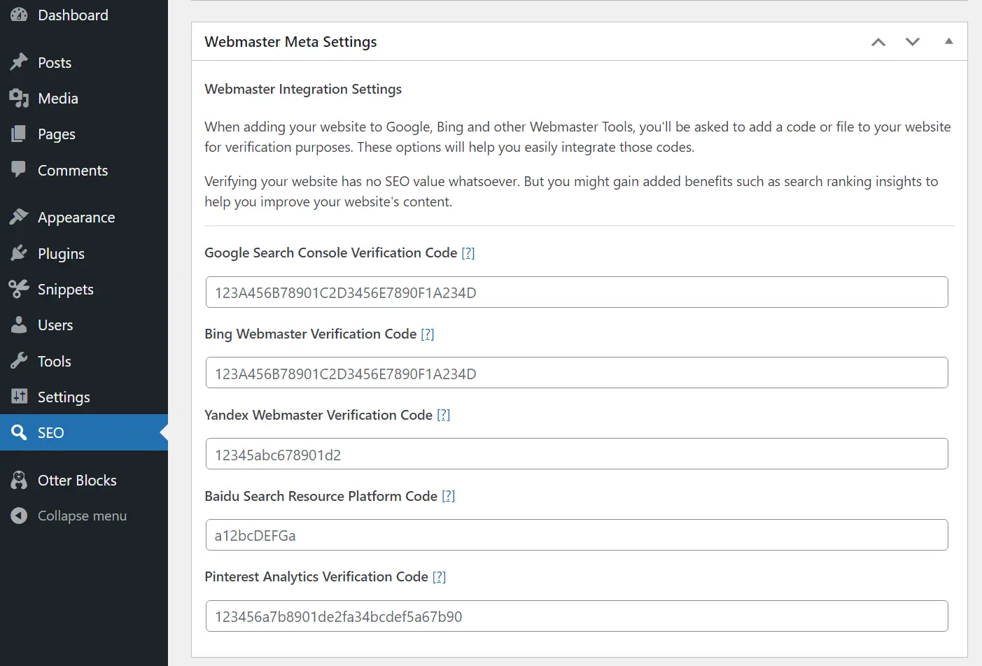 การเชื่อมต่อ SEO Framework กับเครื่องมือของผู้ดูแลเว็บ