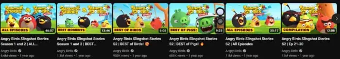 Миниатюра Angry Birds на YouTube