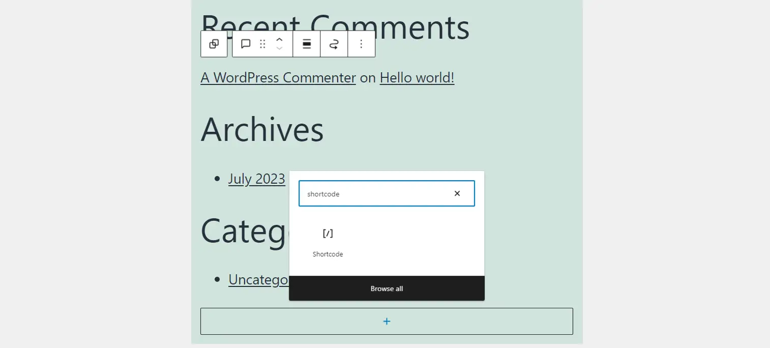 Menambahkan kode pendek ke footer di WordPress.