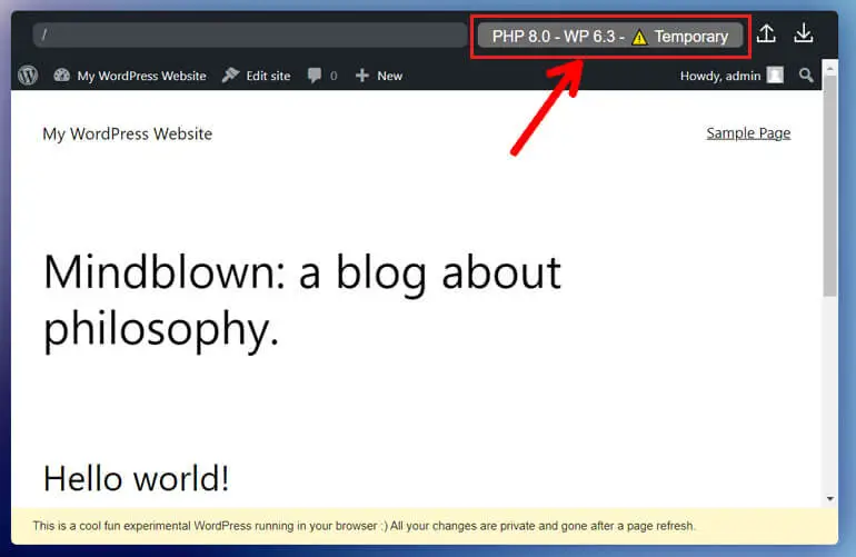 WordPress Playground 的自訂按鈕