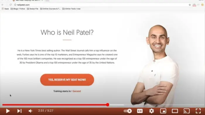 Le site Web de Neil Patel.