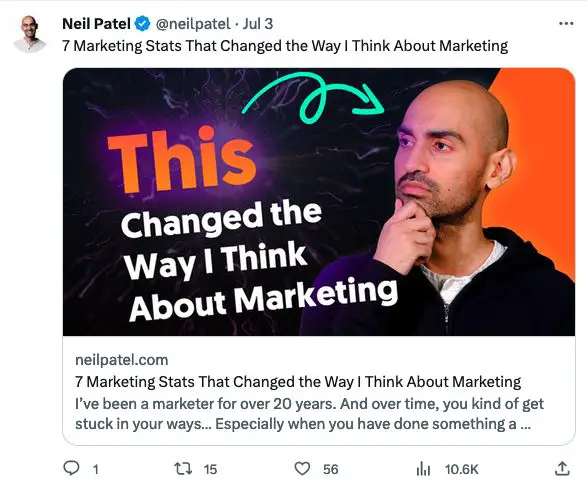 Neil Patel tweet.