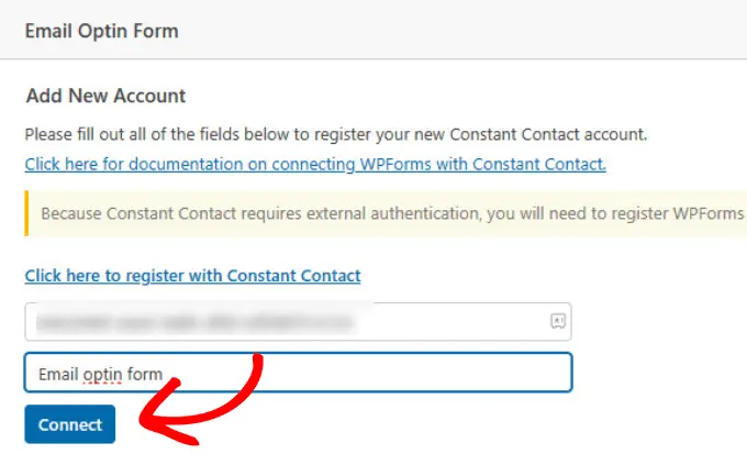 Connect Constant Contact to WPForms