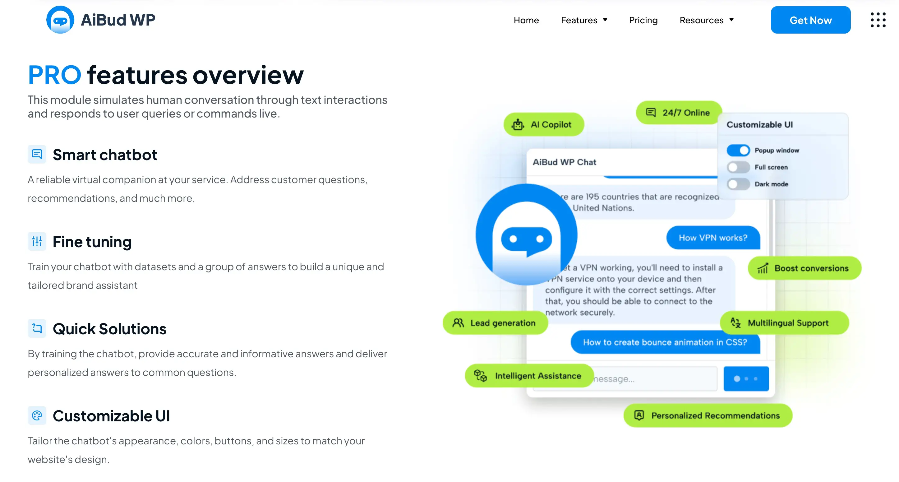 AiBudWP es otro complemento de chatbot de IA de WordPress.