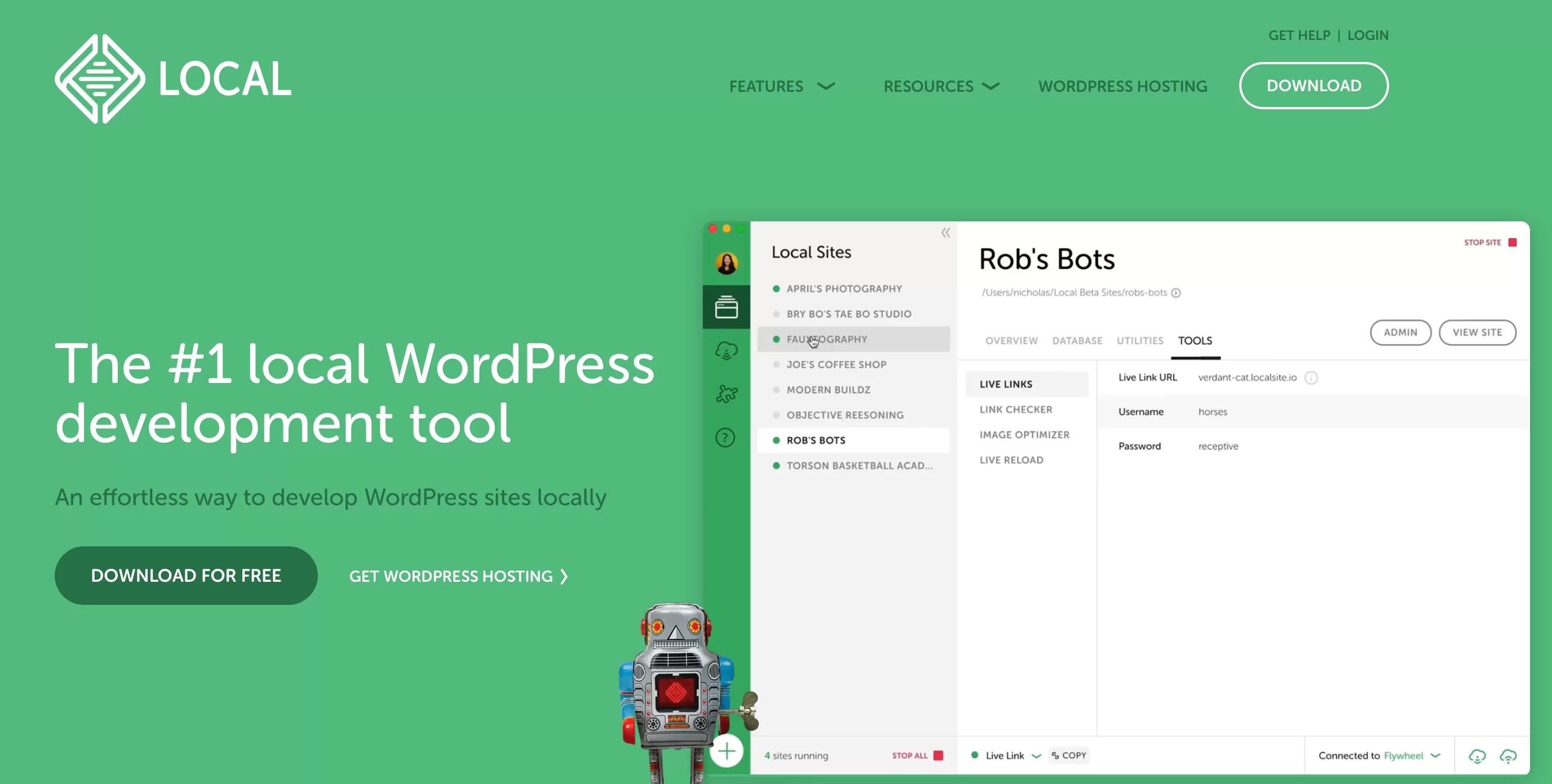 Local este un instrument gratuit pentru dezvoltarea locală a site-urilor WordPress.