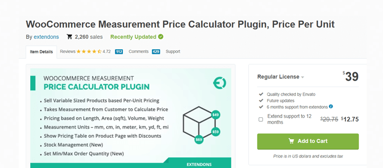 Plug-in per il calcolo dei prezzi di misurazione di WooCommerce