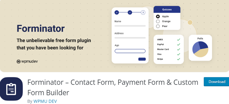 Plugin WordPress Forminator pour les formulaires de calculatrice