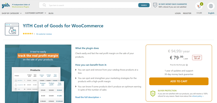 YITH WooCommerce Mal Maliyeti WordPress Eklentisi