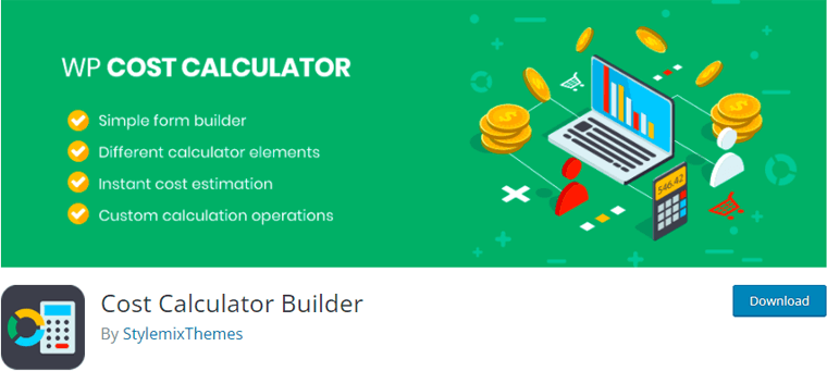 Plugin de calcul Cost Calculator Builder-WordPress