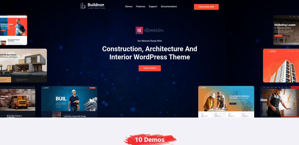 Buildnox WordPress 建設会社のテーマ