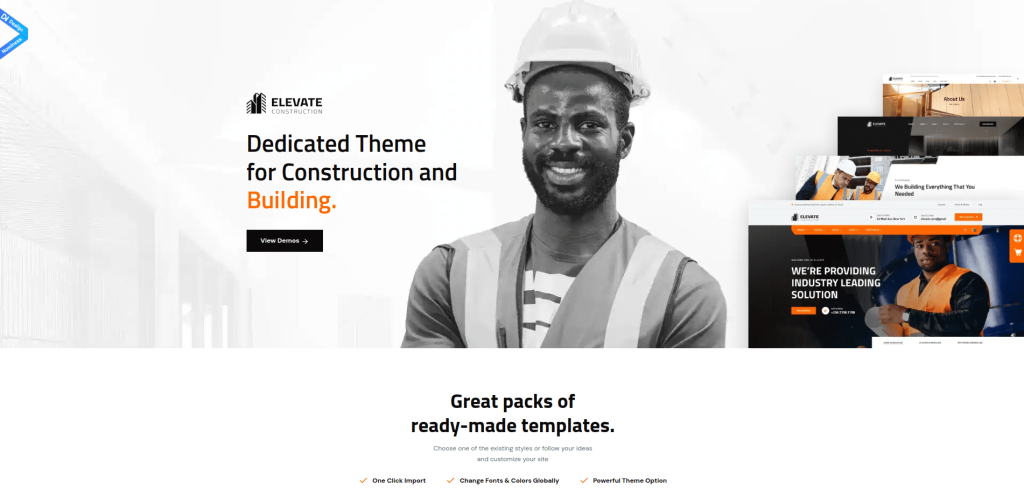 Eleve los mejores temas de WordPress para empresas de construcción