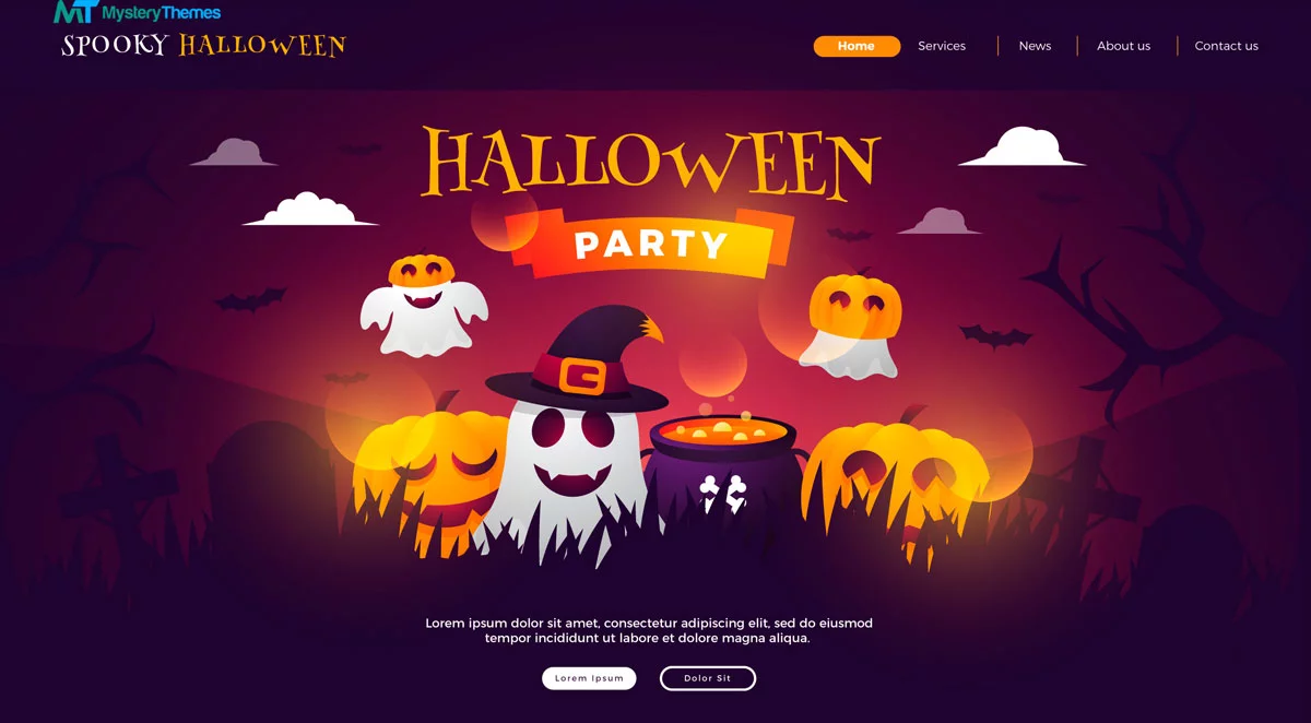 ハロウィンのプロモーションアイデア: ランディングページのイラスト