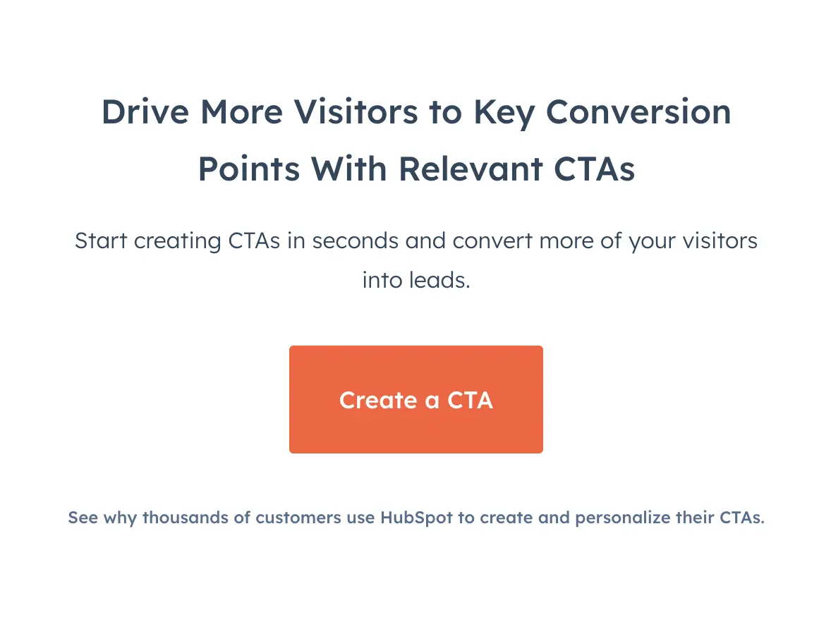 How to write a call to action: Each sentence on this HubSpot landing page includes a CTA that leads with a strong verb.