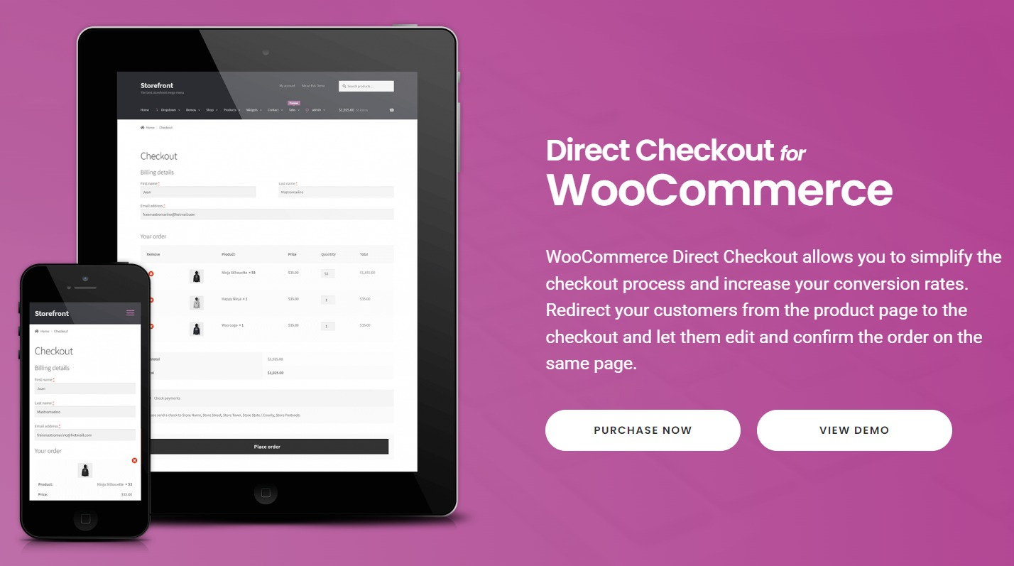 Direkter Checkout für WooCommerce