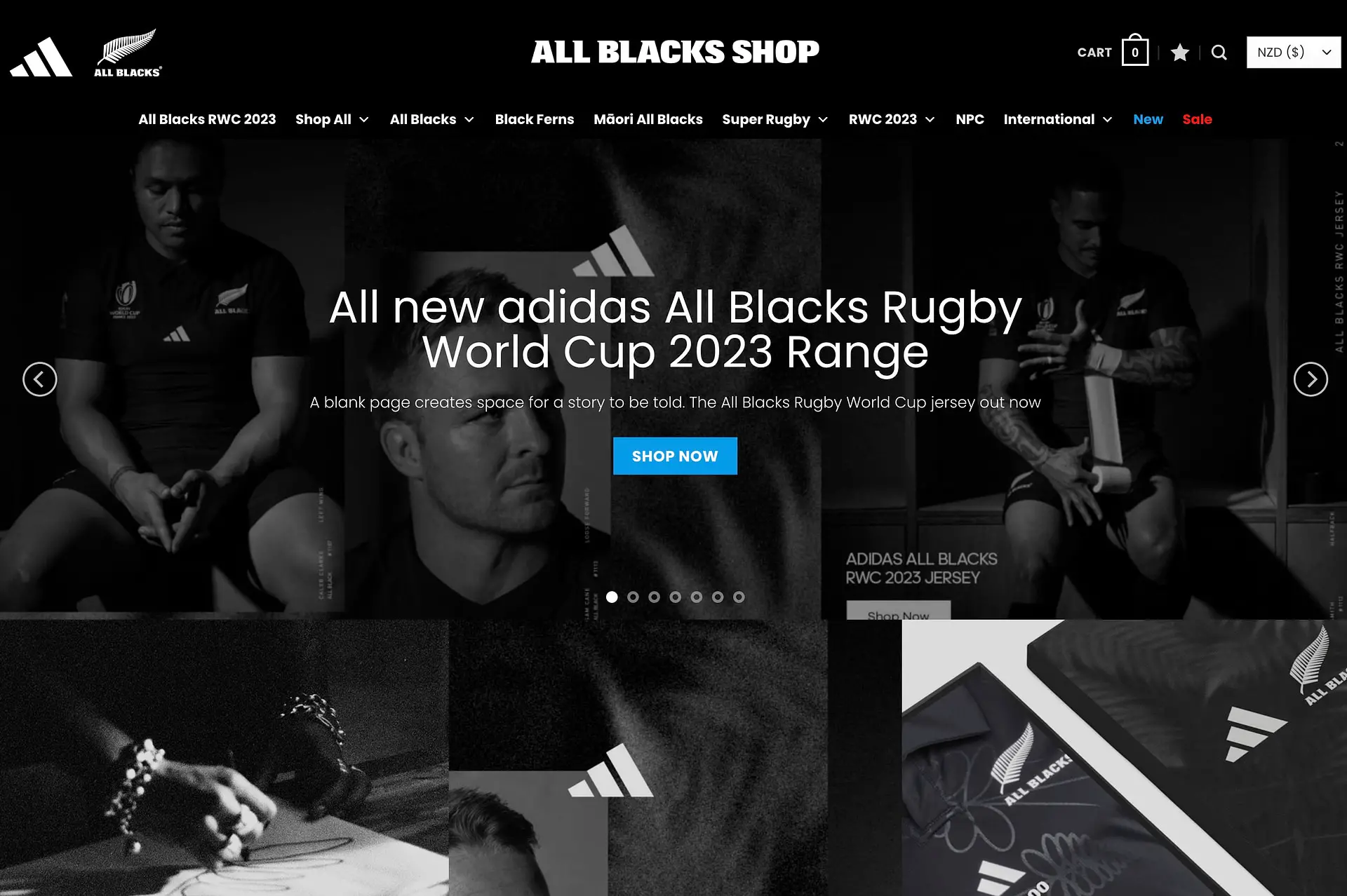 Il sito web degli All Blacks utilizza l'e-commerce open source.