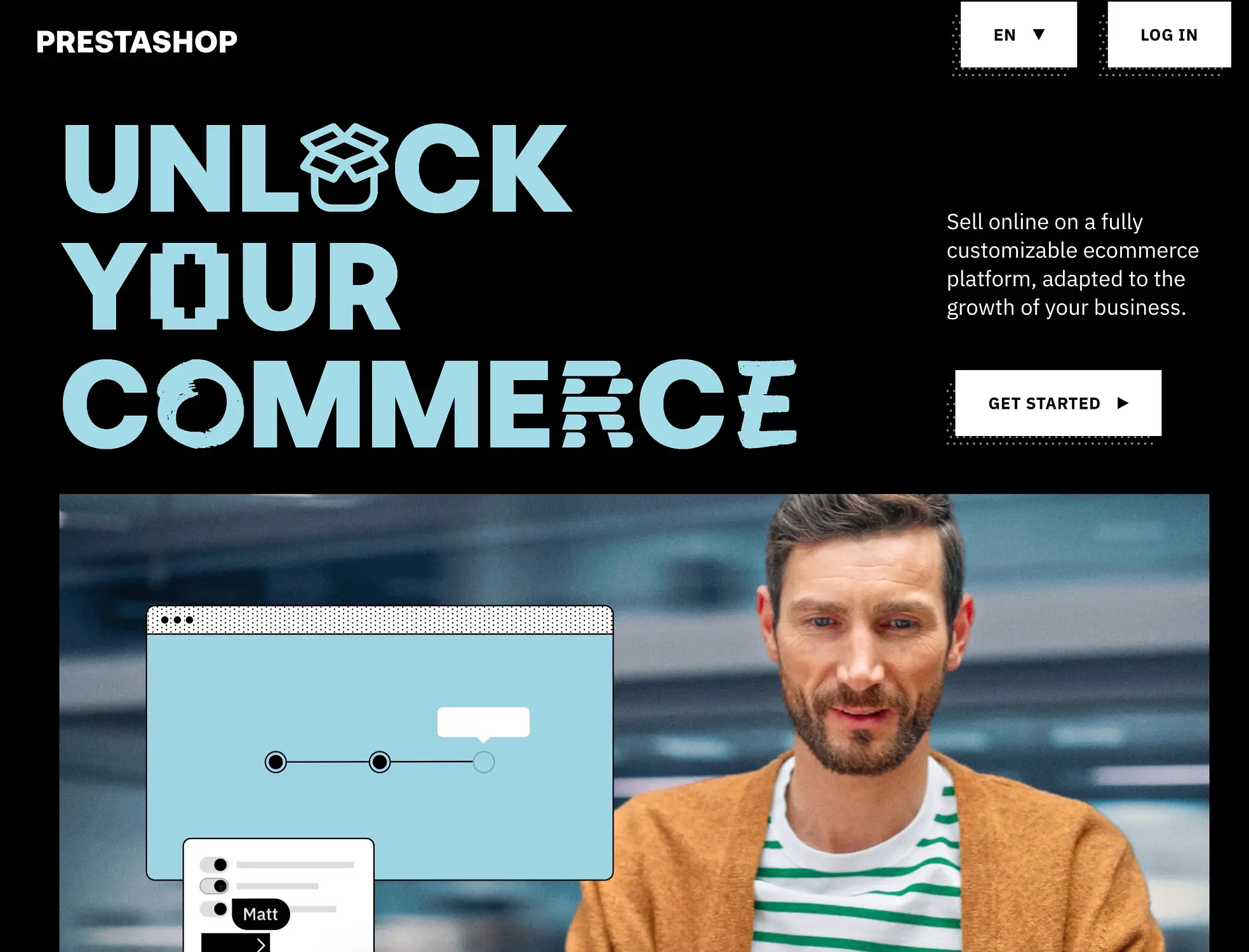 Home page di Prestashop.