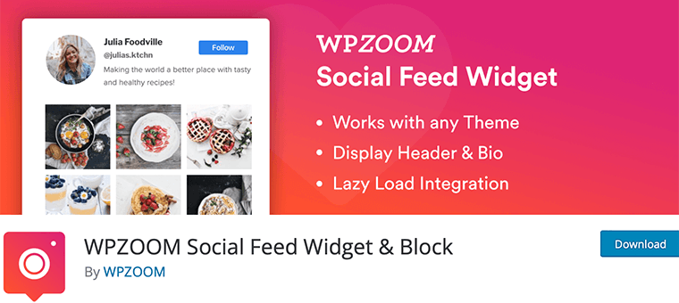 Widget de Instagram de WPZOOM