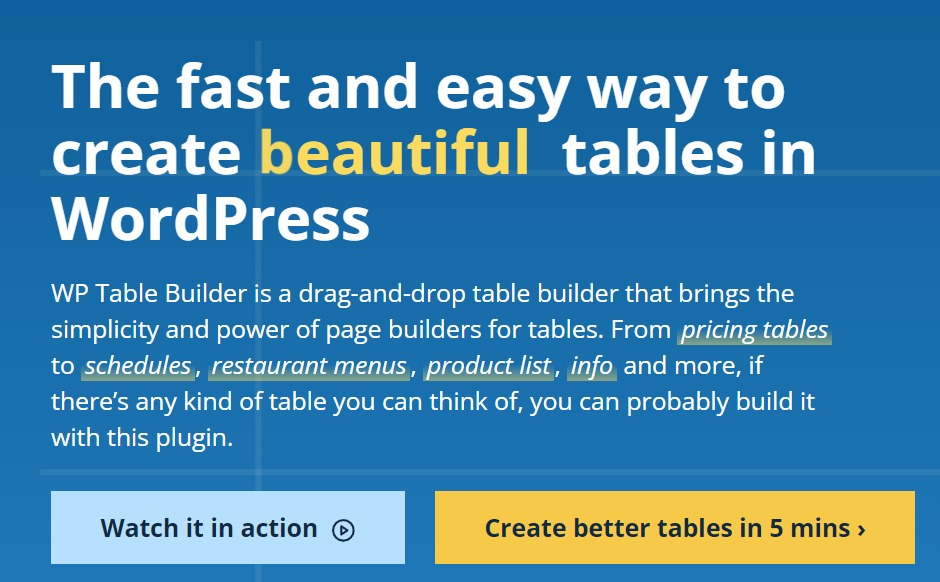 WP Table Builder