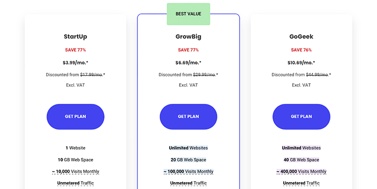 SiteGround-Webhosting-Pläne