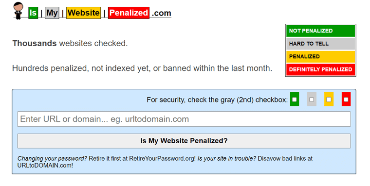 IsMyWebsitePenalized.Com についての洞察