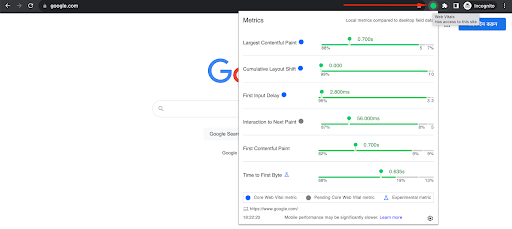 web-vitals-chrome-extension-スクリーンショット