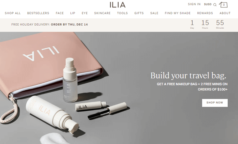 موقع ILIA Beauty للحصول على أفضل مثال على ممارسات CRO