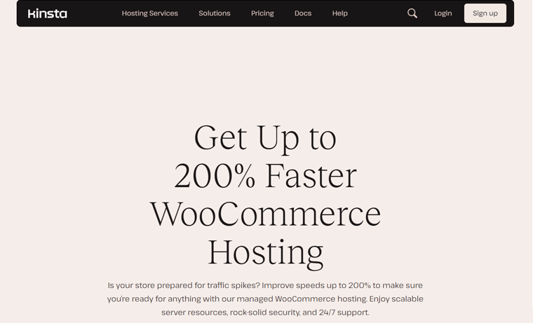 Alojamiento Kinsta WooCommerce