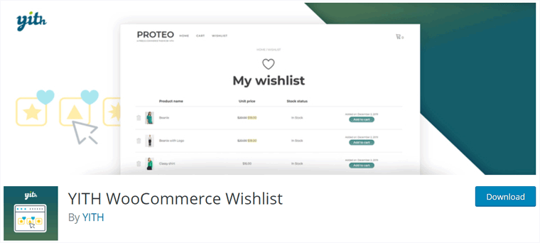 Complemento de lista de deseos WooCommerce YITH