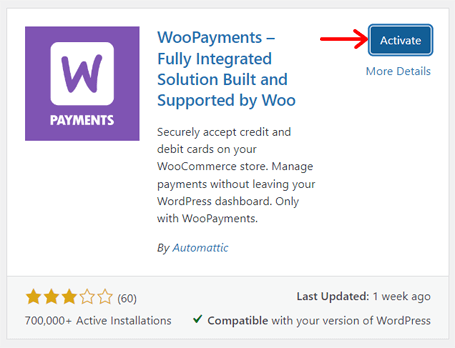 Activar WooPayments