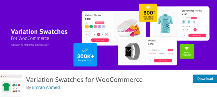 Muestras de variación para WooCommerce