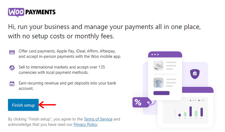 Finalizar la configuración de WooPayments