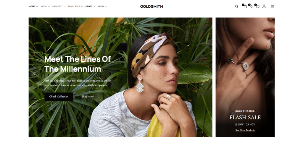 Temas de joyería de WordPress para GoldSmith