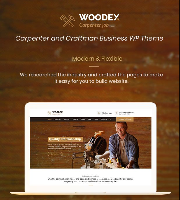 ثيمات ووردبريس Woodex Carpenter