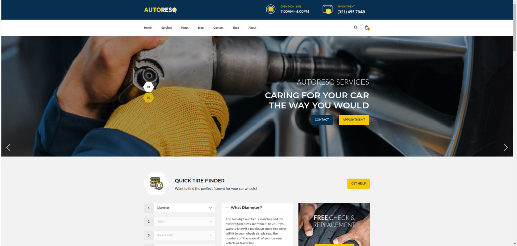 Autoresq 自動車修理 WordPress テーマ