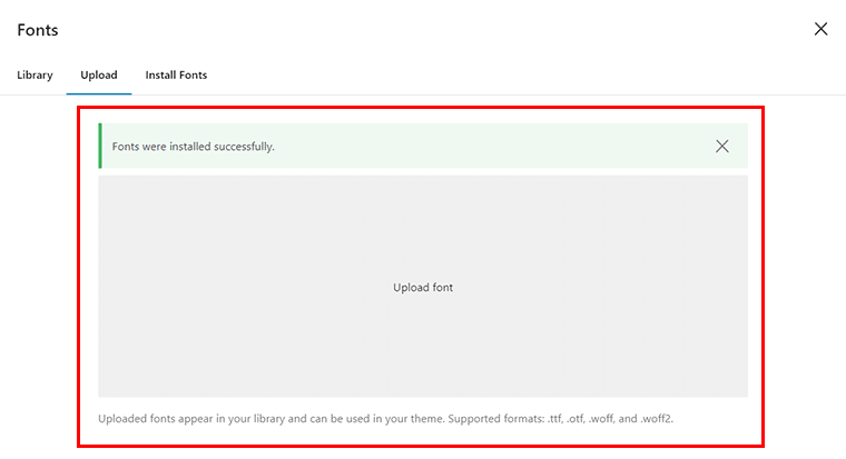 Cargue su fuente en formato compatible