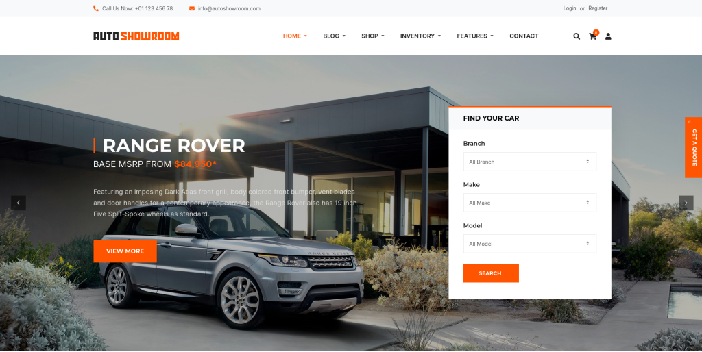 Auto Showroom Los mejores temas de WordPress para concesionarios de automóviles