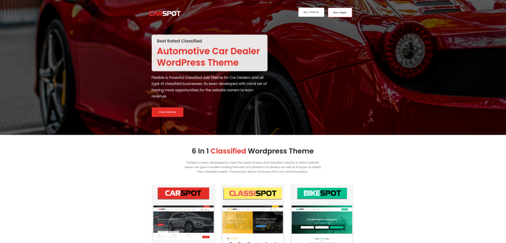 Temas de WordPress para concesionarios CarSpot